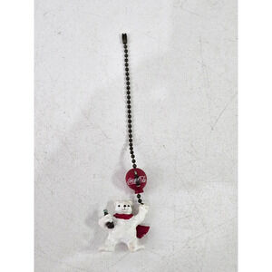 Vintage Coca Cola Polar Bear w Balloon Lamp / Light / Ceiling Fan Pull Chain